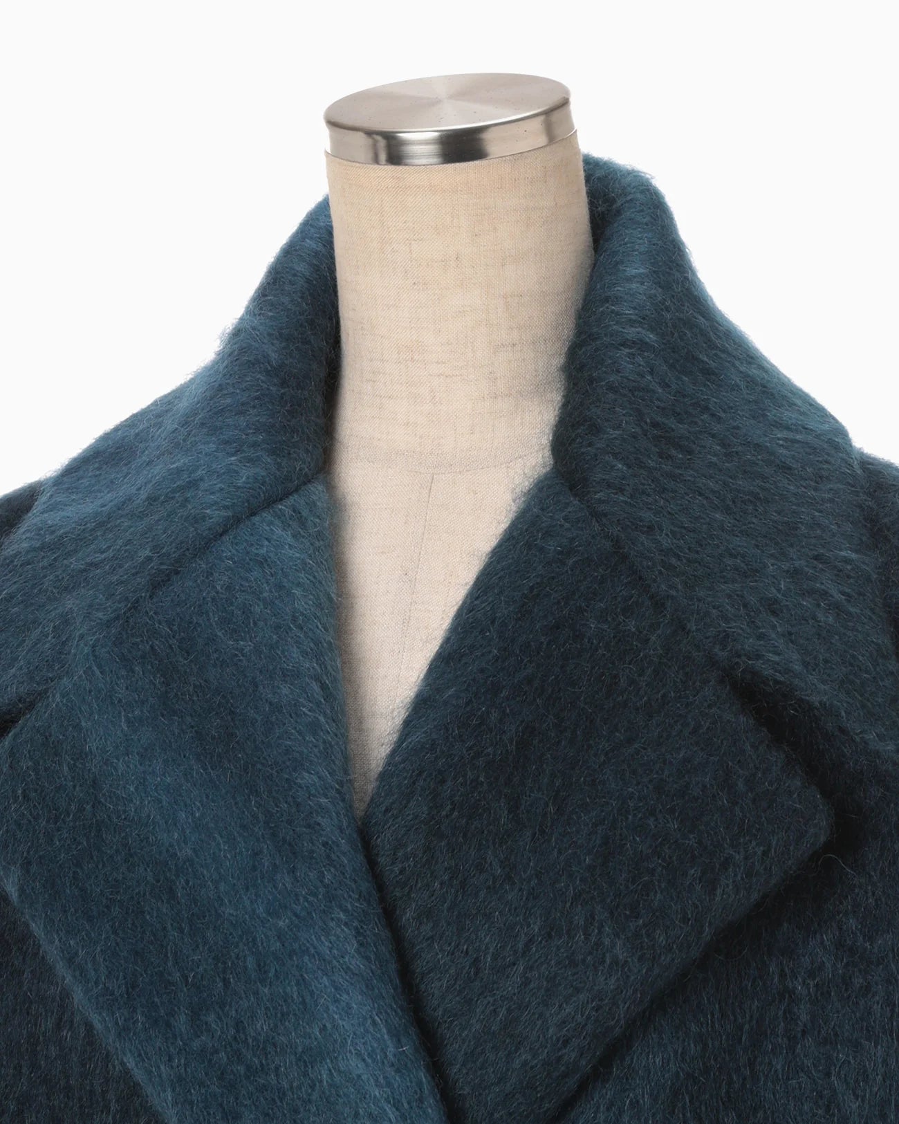 Mame Kurogouchi Gradient Dye Mohair Double-Breasted Coat - Navy MM24FW-CO082