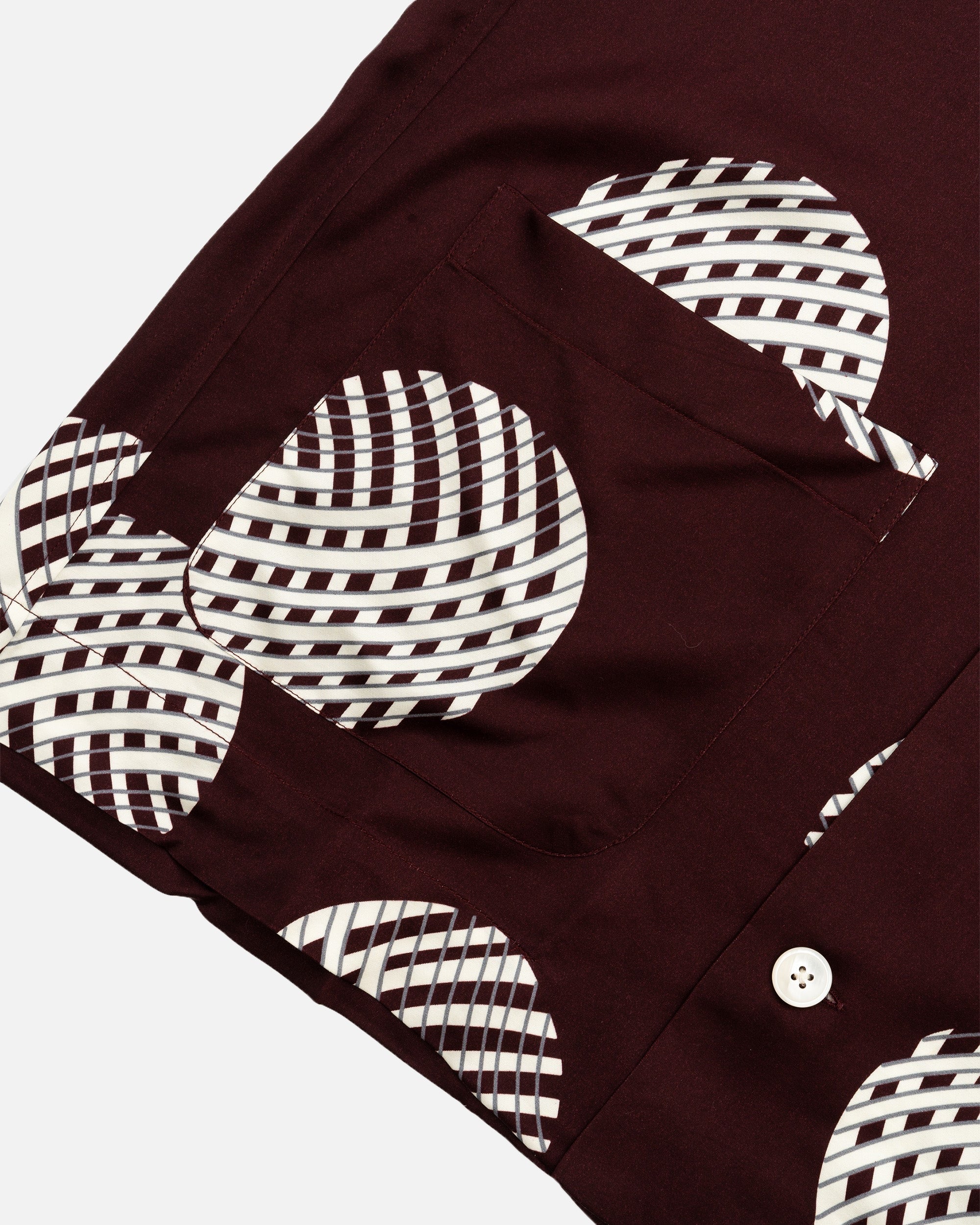 BODE Lattice Sphere Short Sleeve Shirt Burgundy