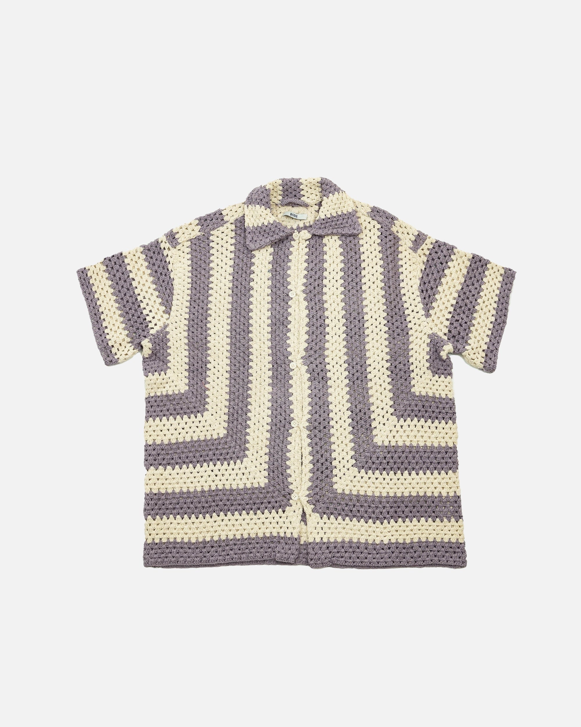 BODE Flagship Crochet Shirt Lavender