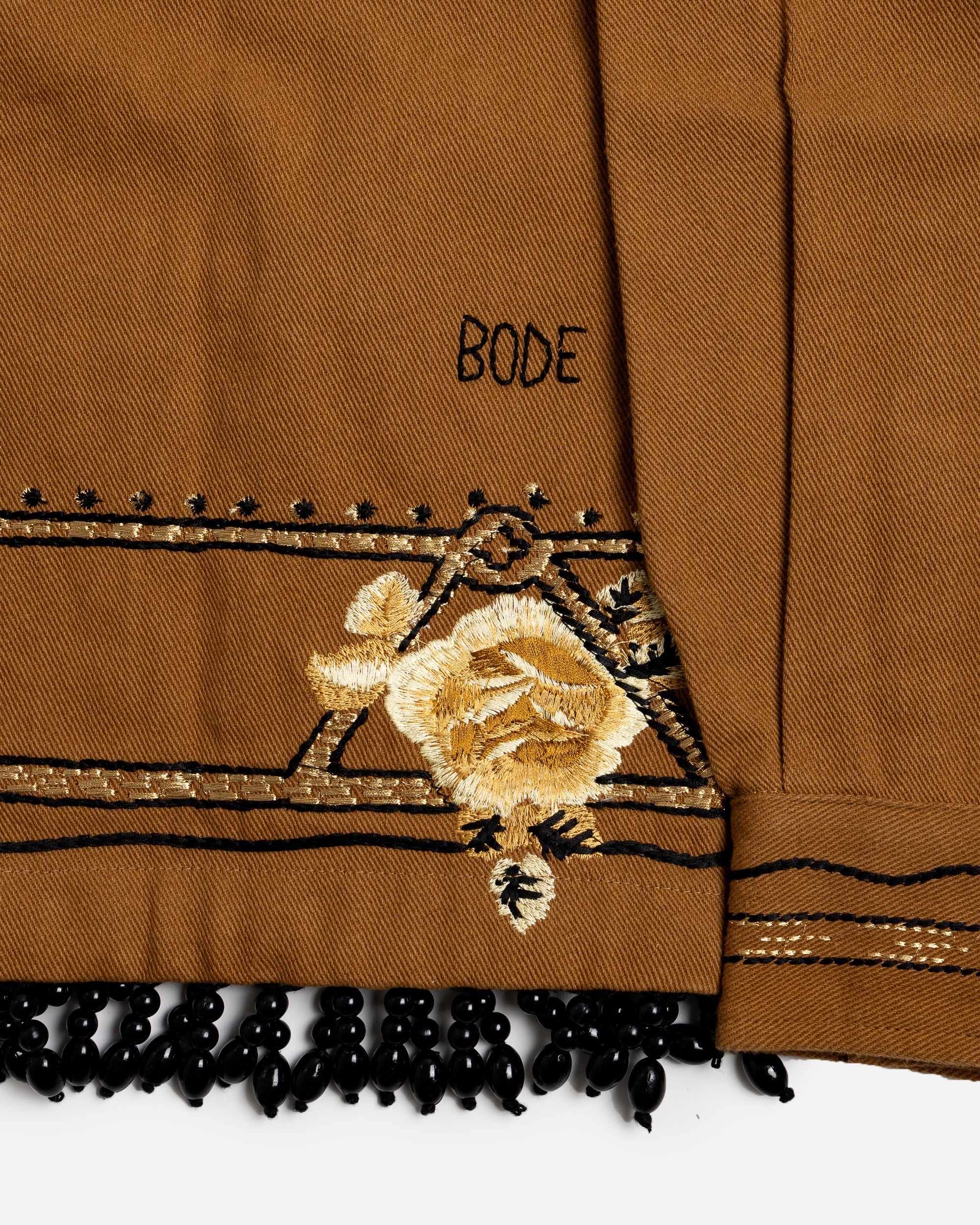 BODE Autumn Royal Fringed Long Sleeve Shirt Brown