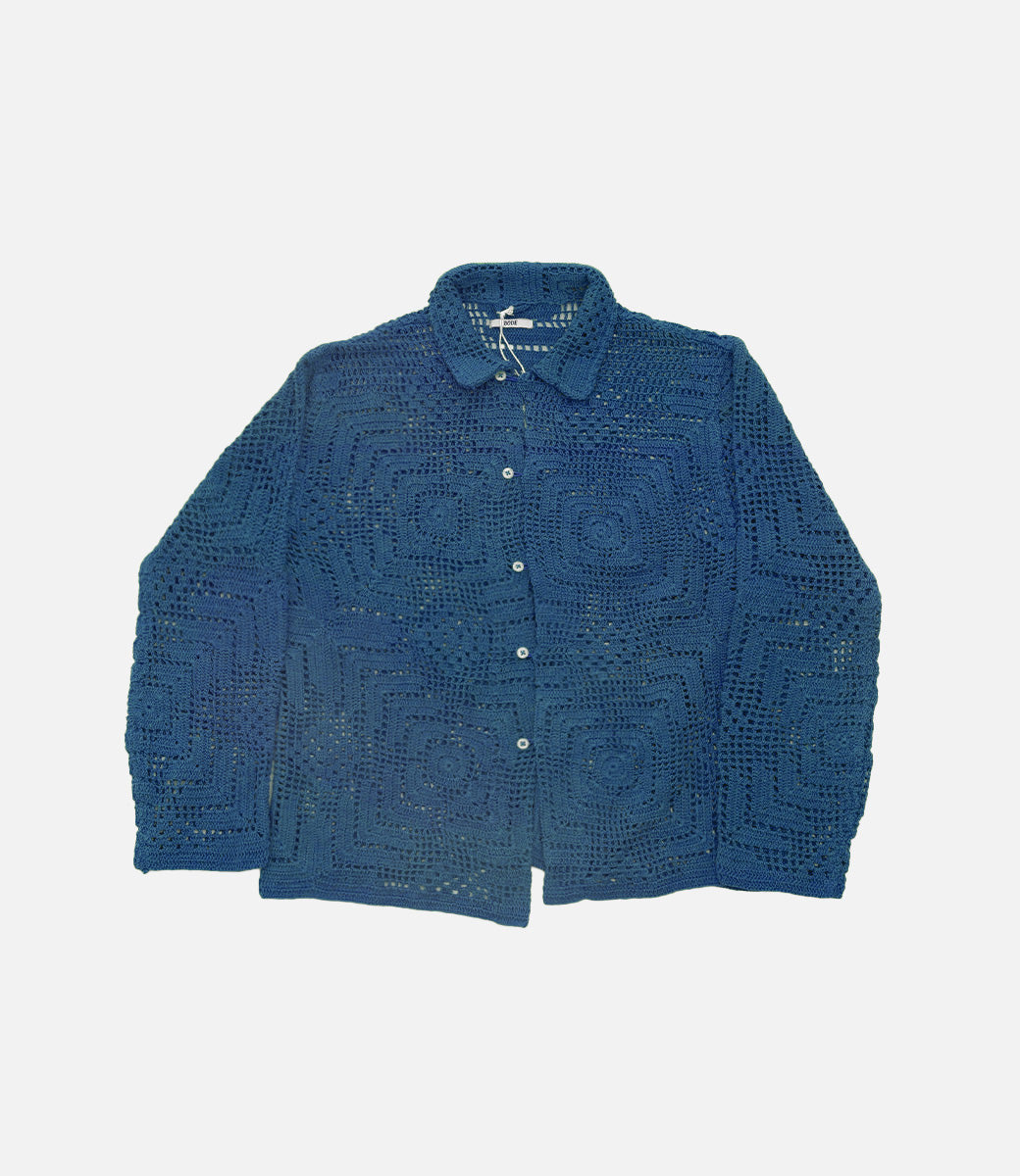 BODE Crochet Overshirt Petrol