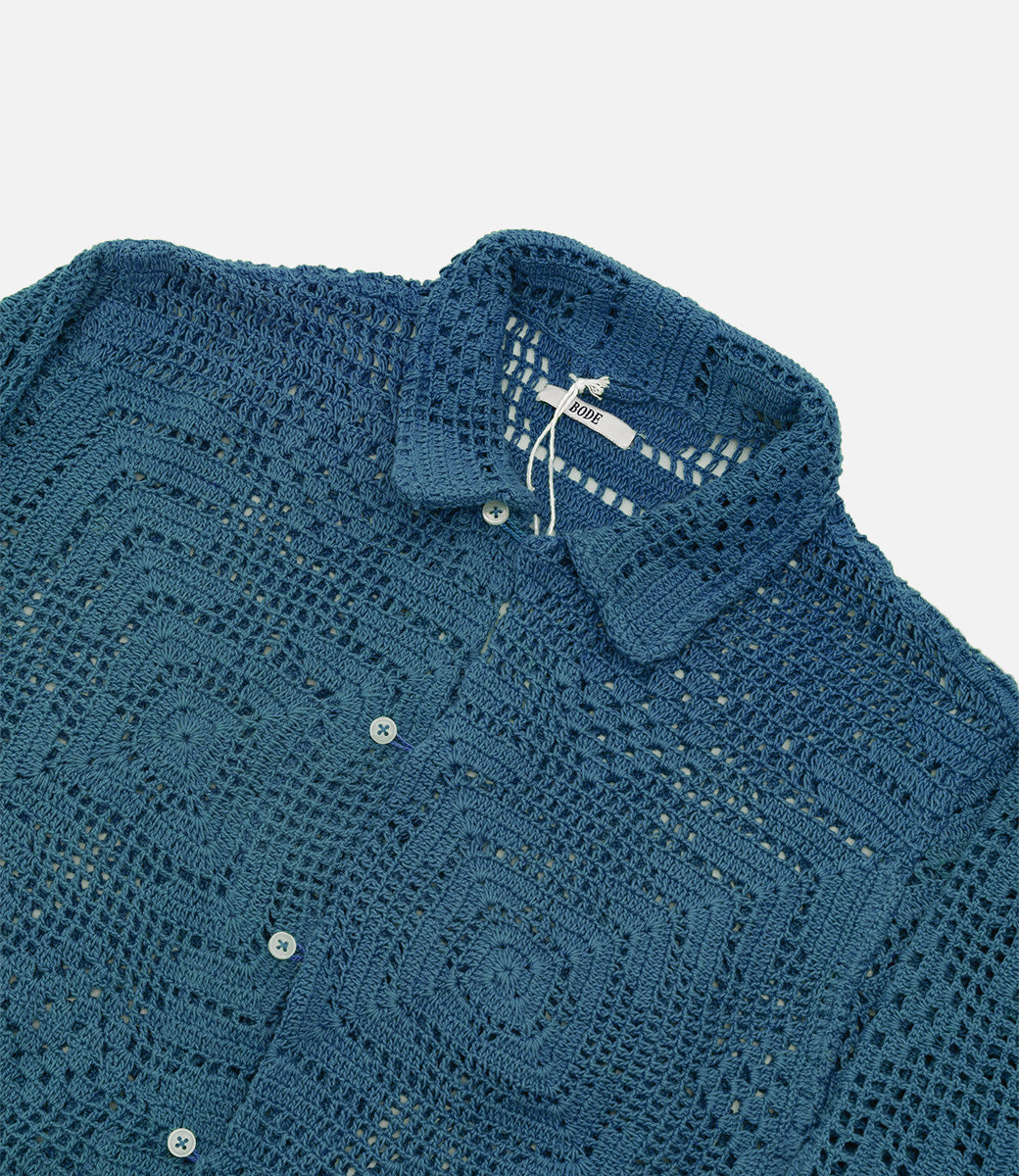 BODE Crochet Overshirt Petrol