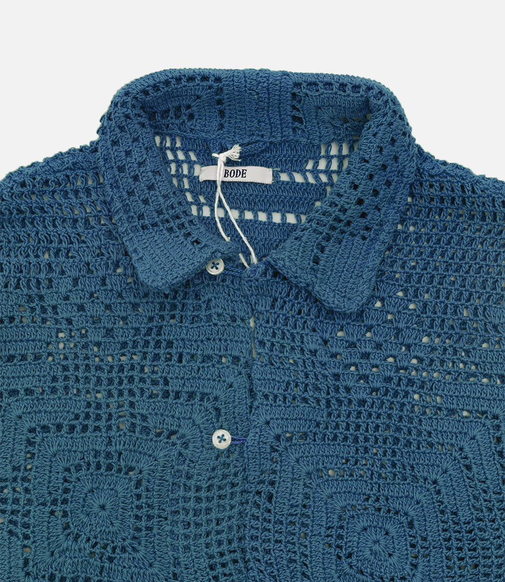 BODE Crochet Overshirt Petrol