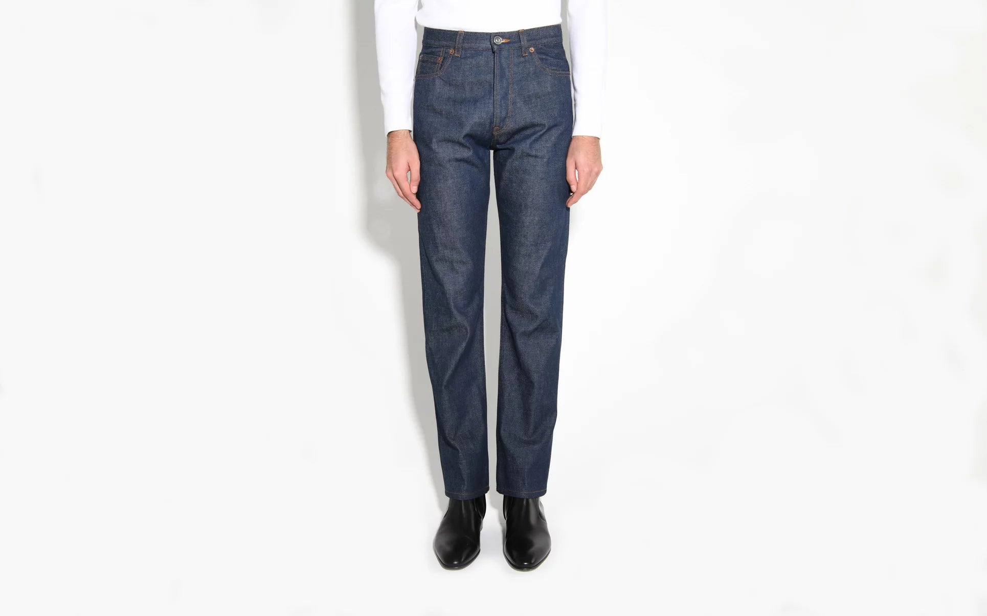 Husbands Straight High Waisted Selvedge Denim Jeans