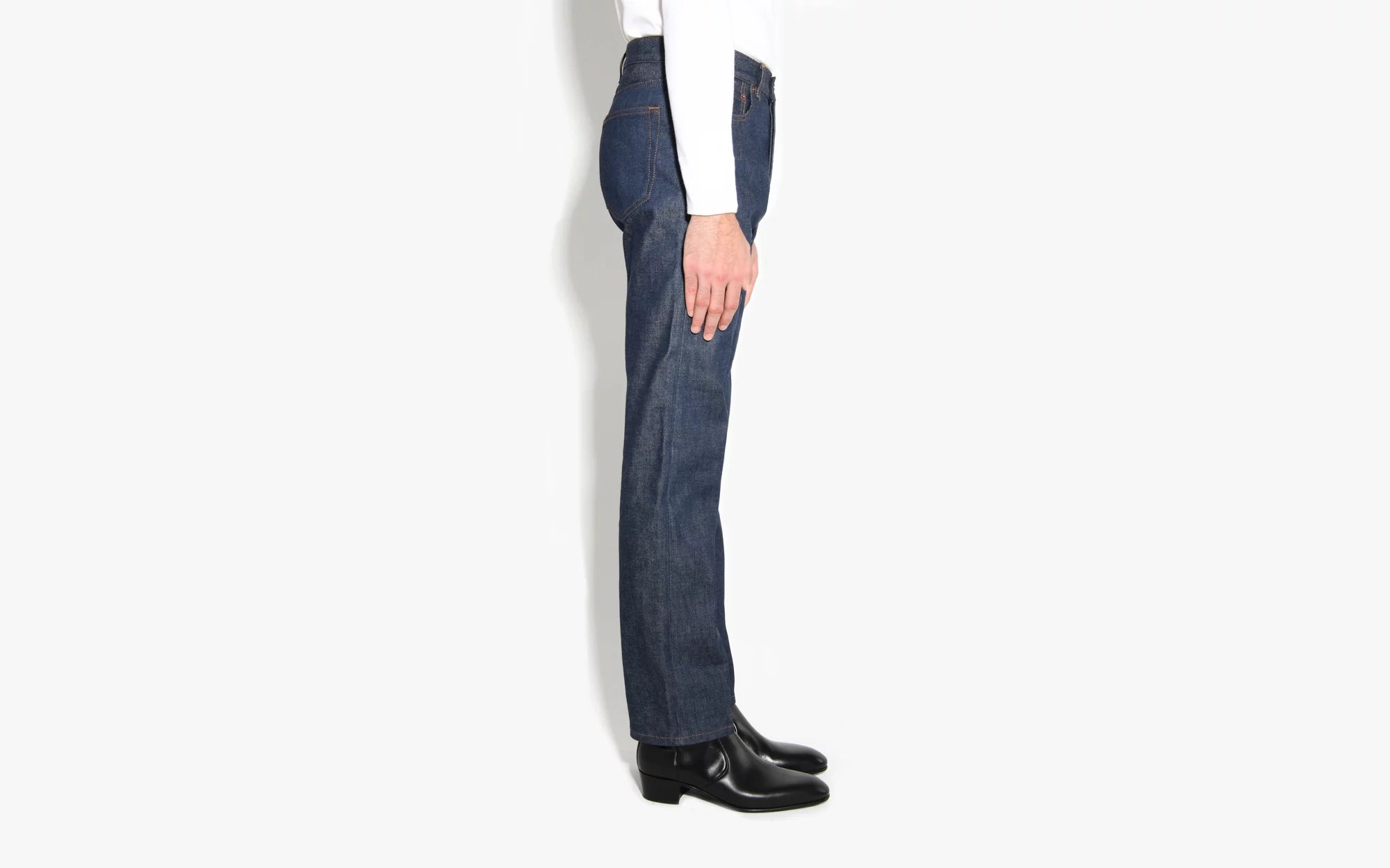 Husbands Straight High Waisted Selvedge Denim Jeans