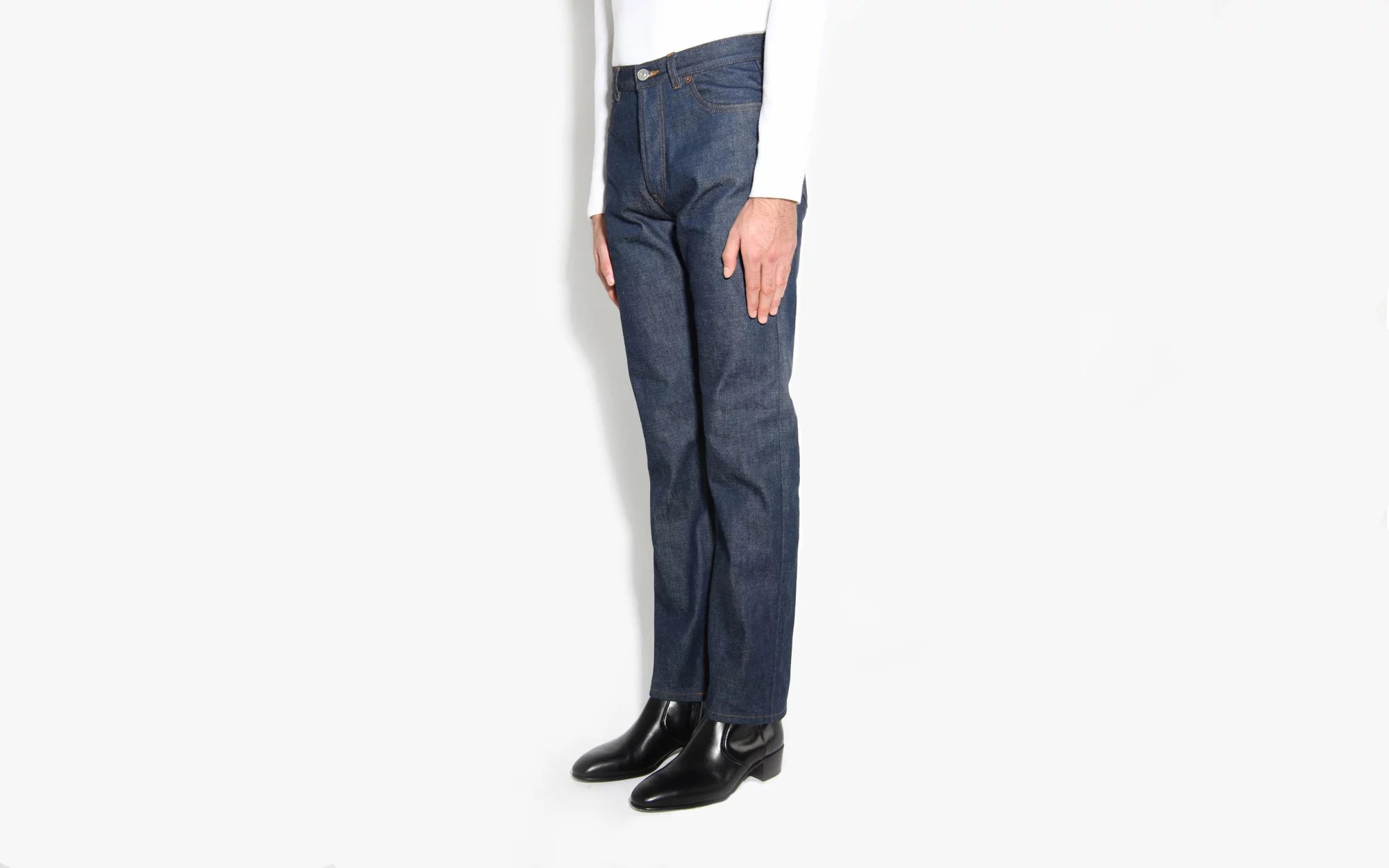 Husbands Straight High Waisted Selvedge Denim Jeans