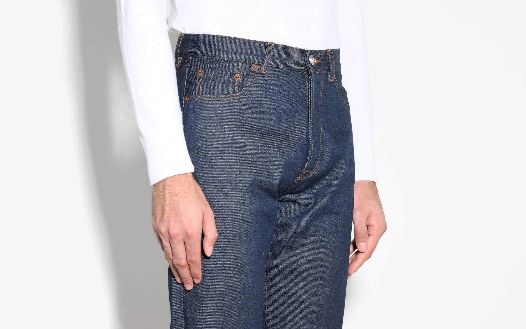 Husbands Straight High Waisted Selvedge Denim Jeans