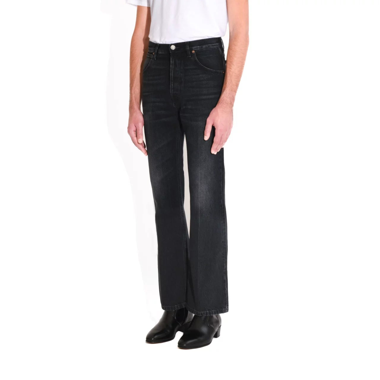 Husbands Paris Flared High-Waisted Jeans In Denim - Washed Black
