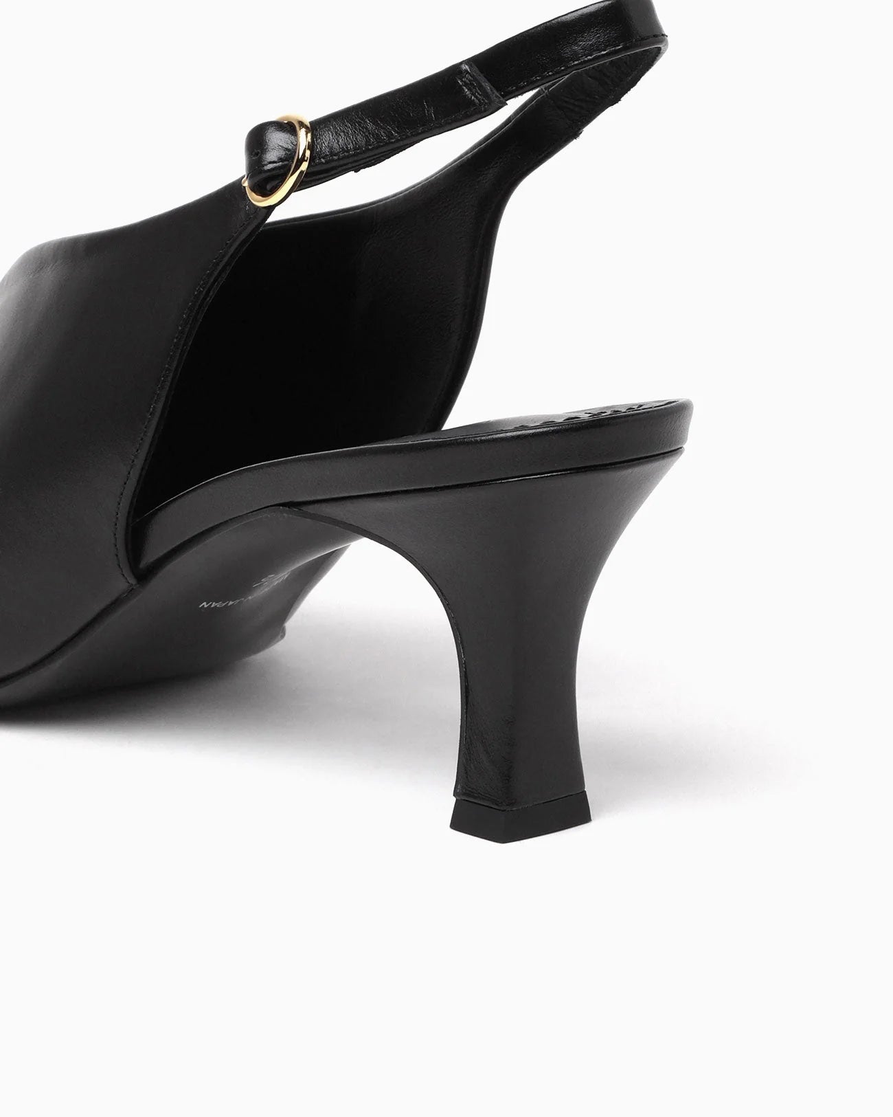Mame Kurogouchi Curved Line Sling Back Heels - Black