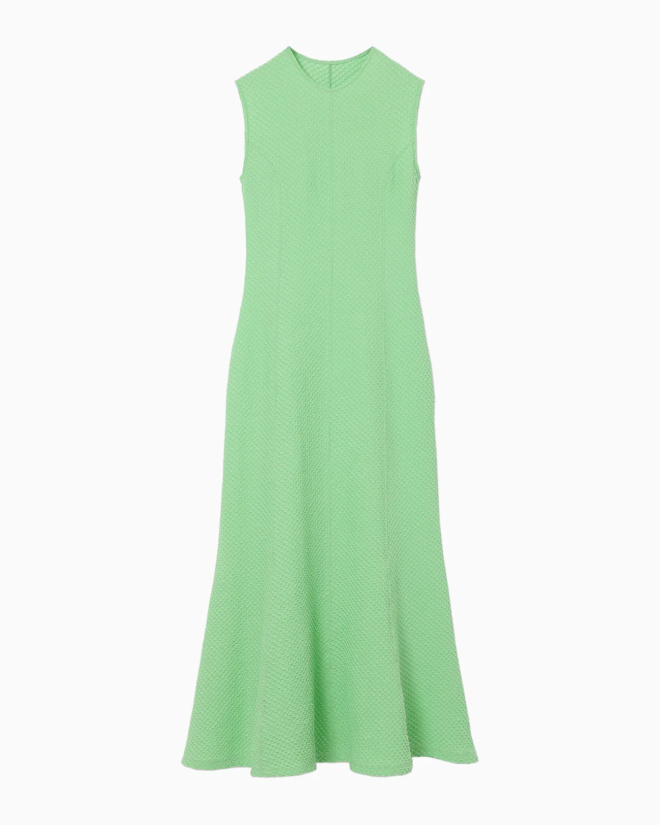 Mame Kurogouchi Shirring Jersey Jacquard Sleeveless Dress - Light Green