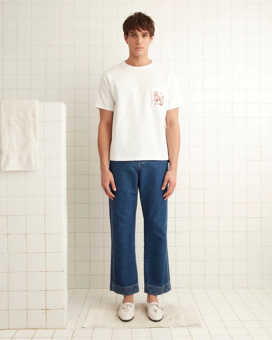 Bode Embroidered Denim Knolly Brook Trousers