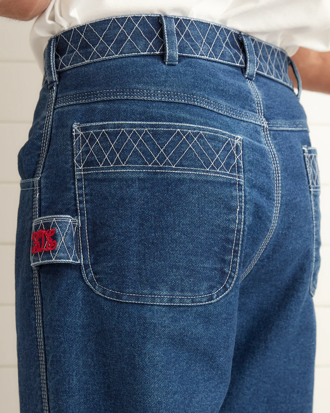 Bode Embroidered Denim Knolly Brook Trousers