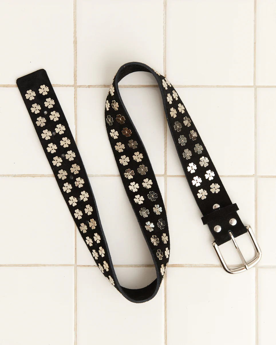 Bode Clover Charm Belt - Black