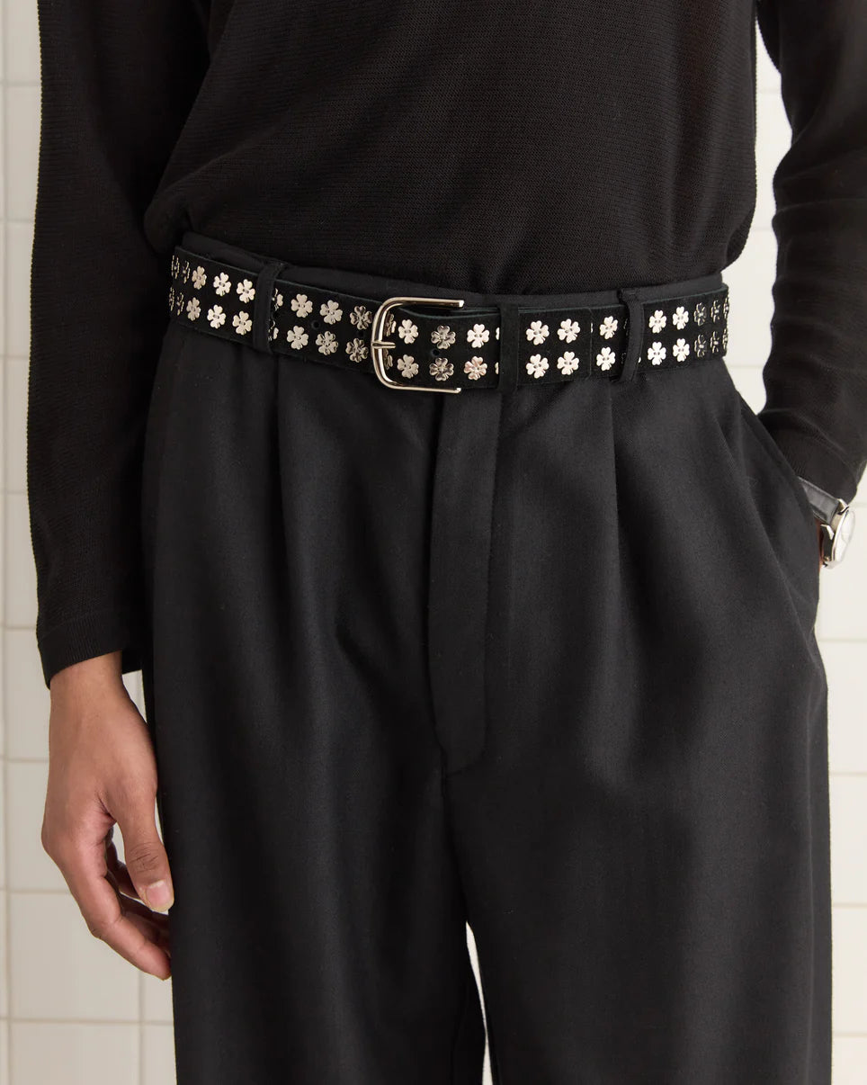Bode Clover Charm Belt - Black