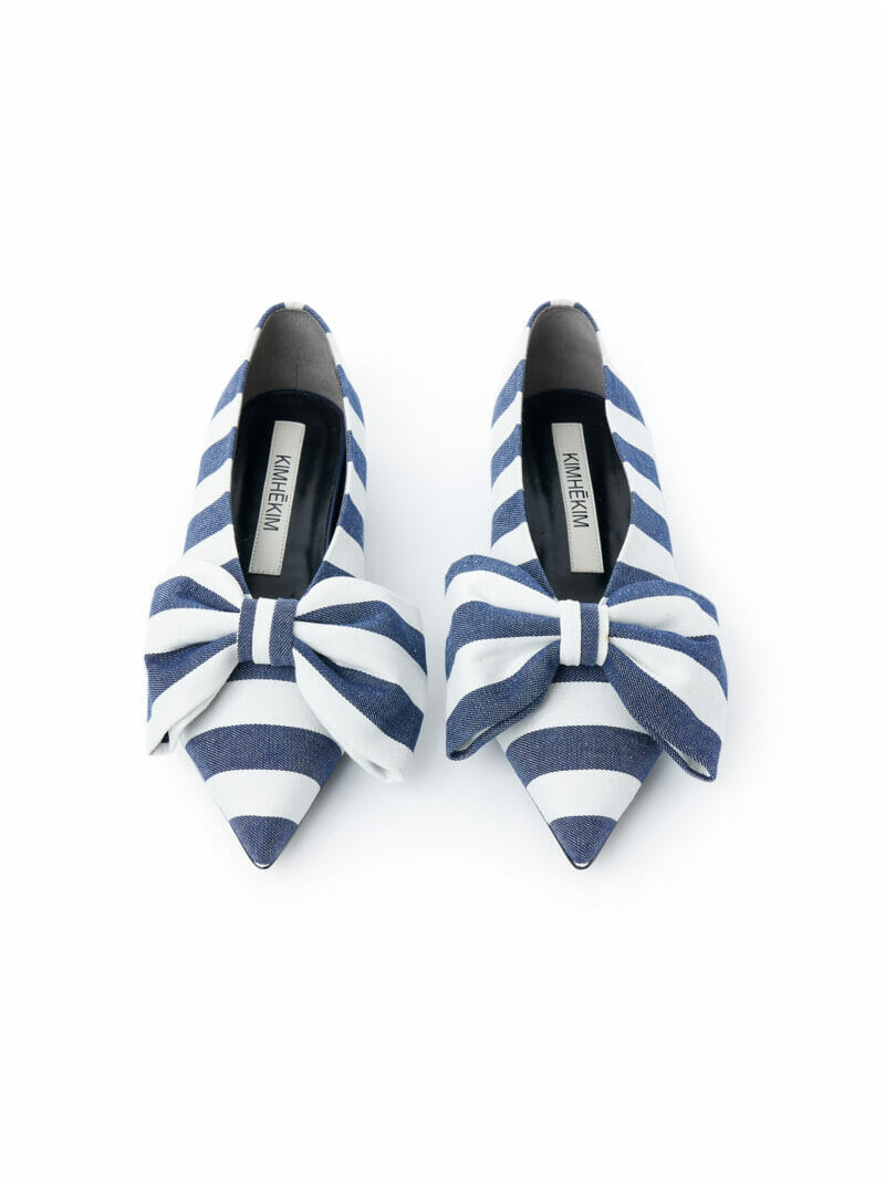 KIMHEKIM Stripe Denim Monroe Ballet Flats