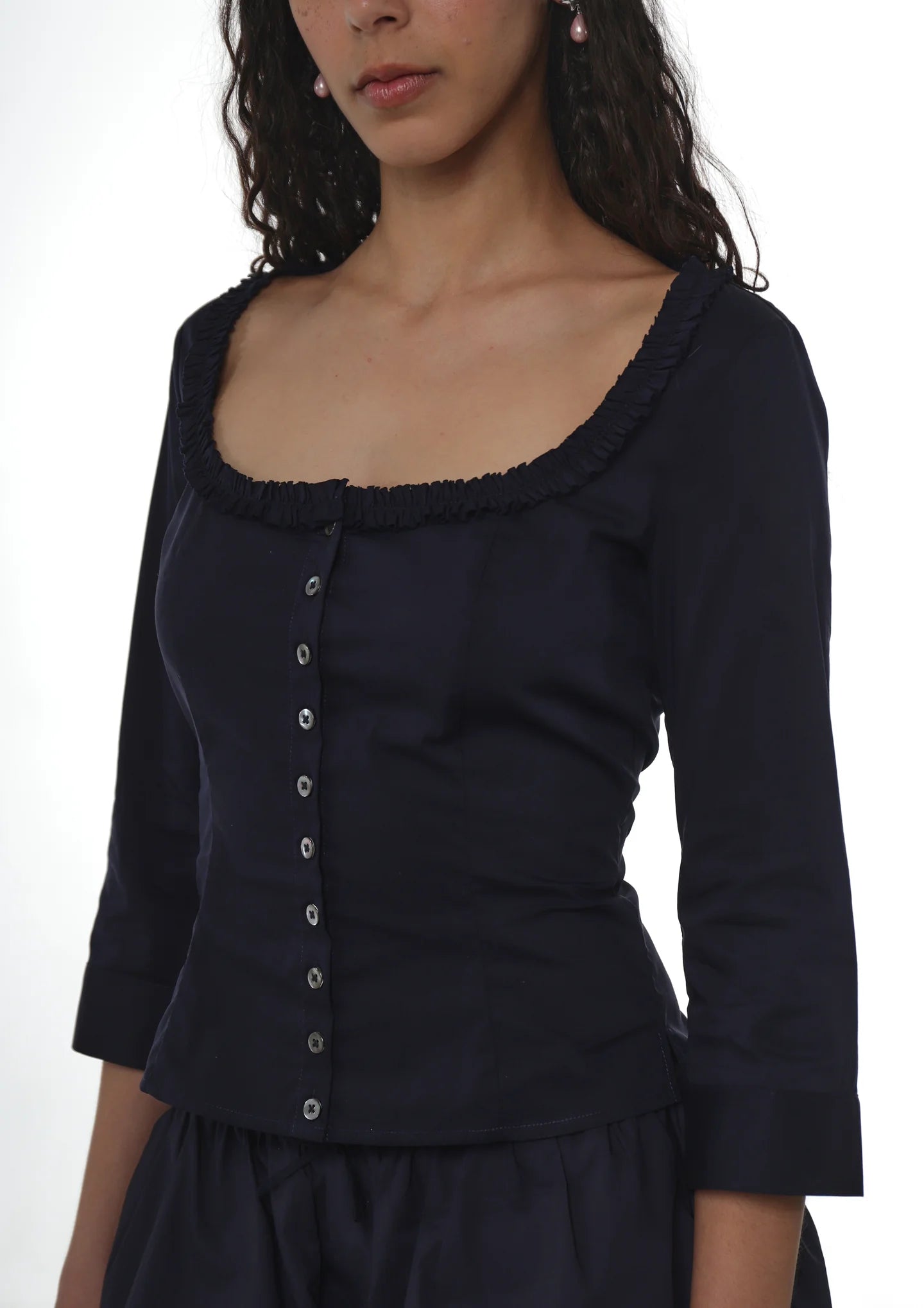Sandy Liang Simona Top In Navy
