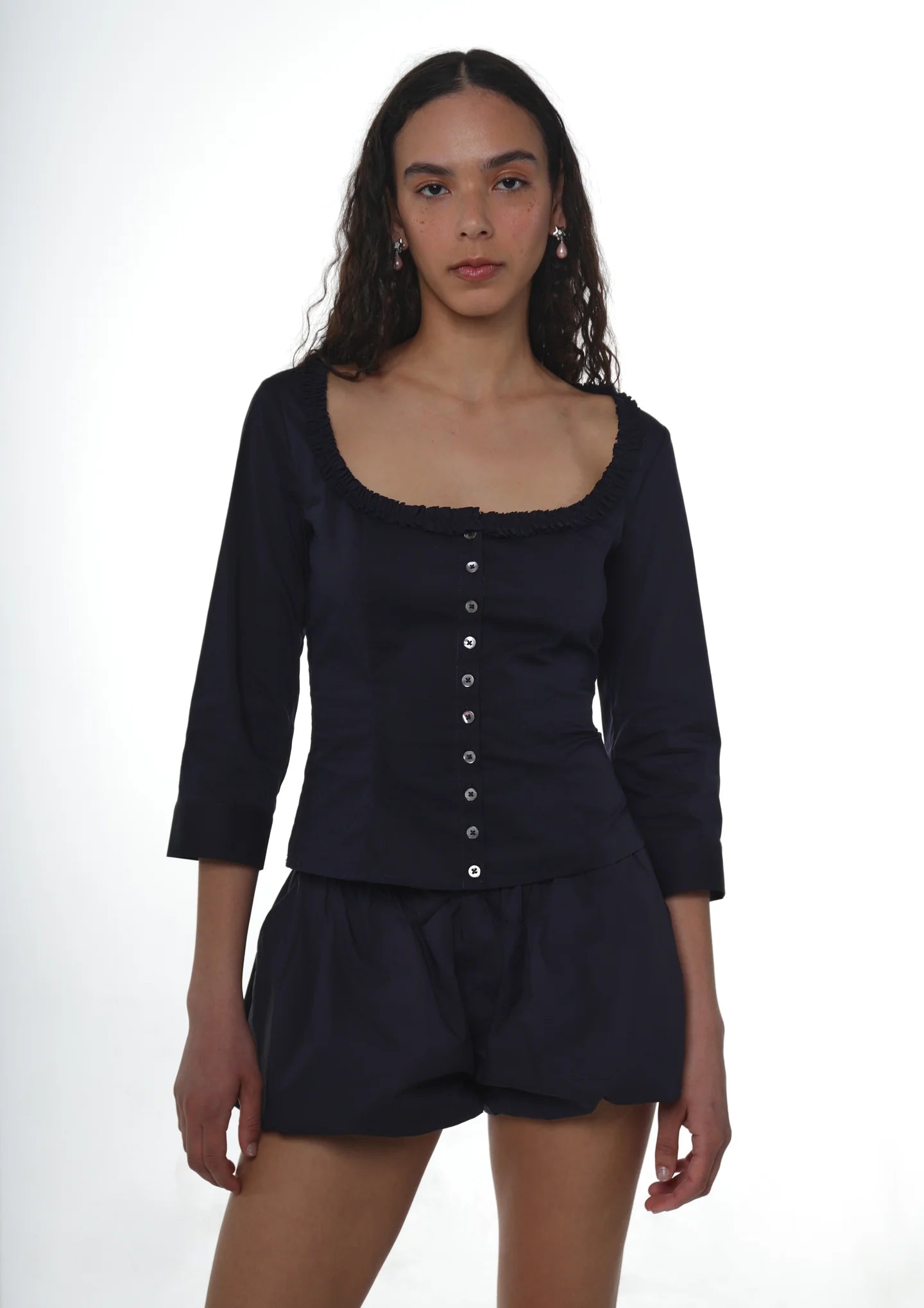Sandy Liang Simona Top In Navy