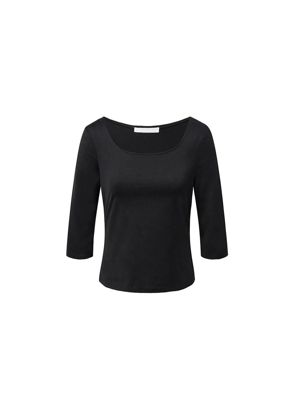 Amomento Scoop Neck Short Sleeve T-shirts - Black