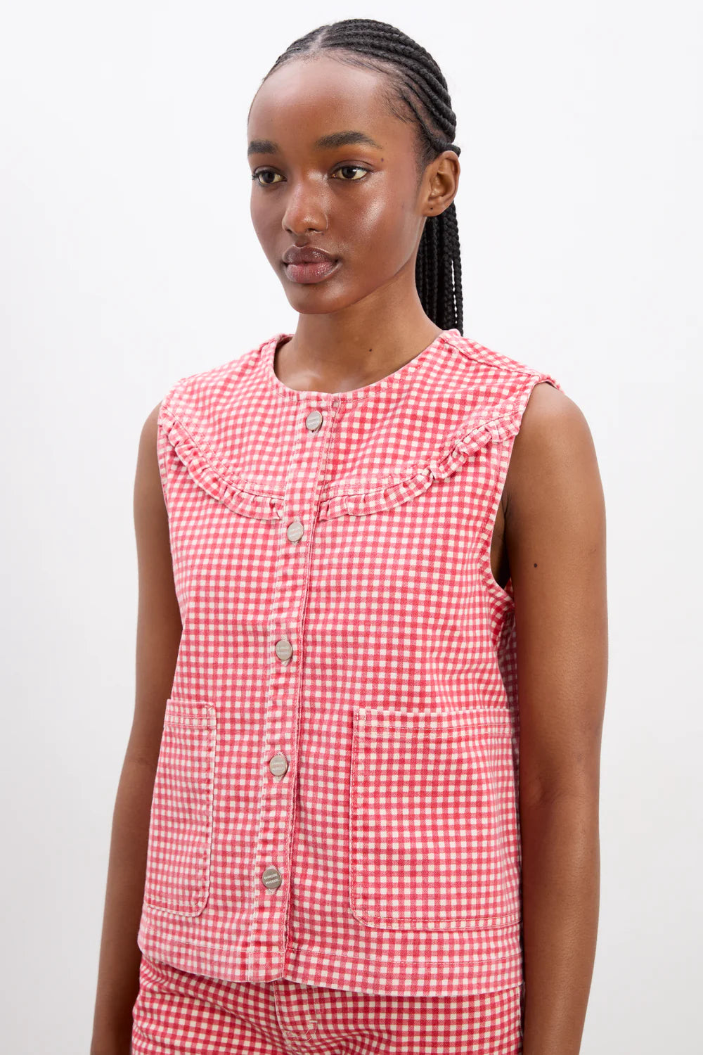 Damson Madder Mari Top- Red Gingham