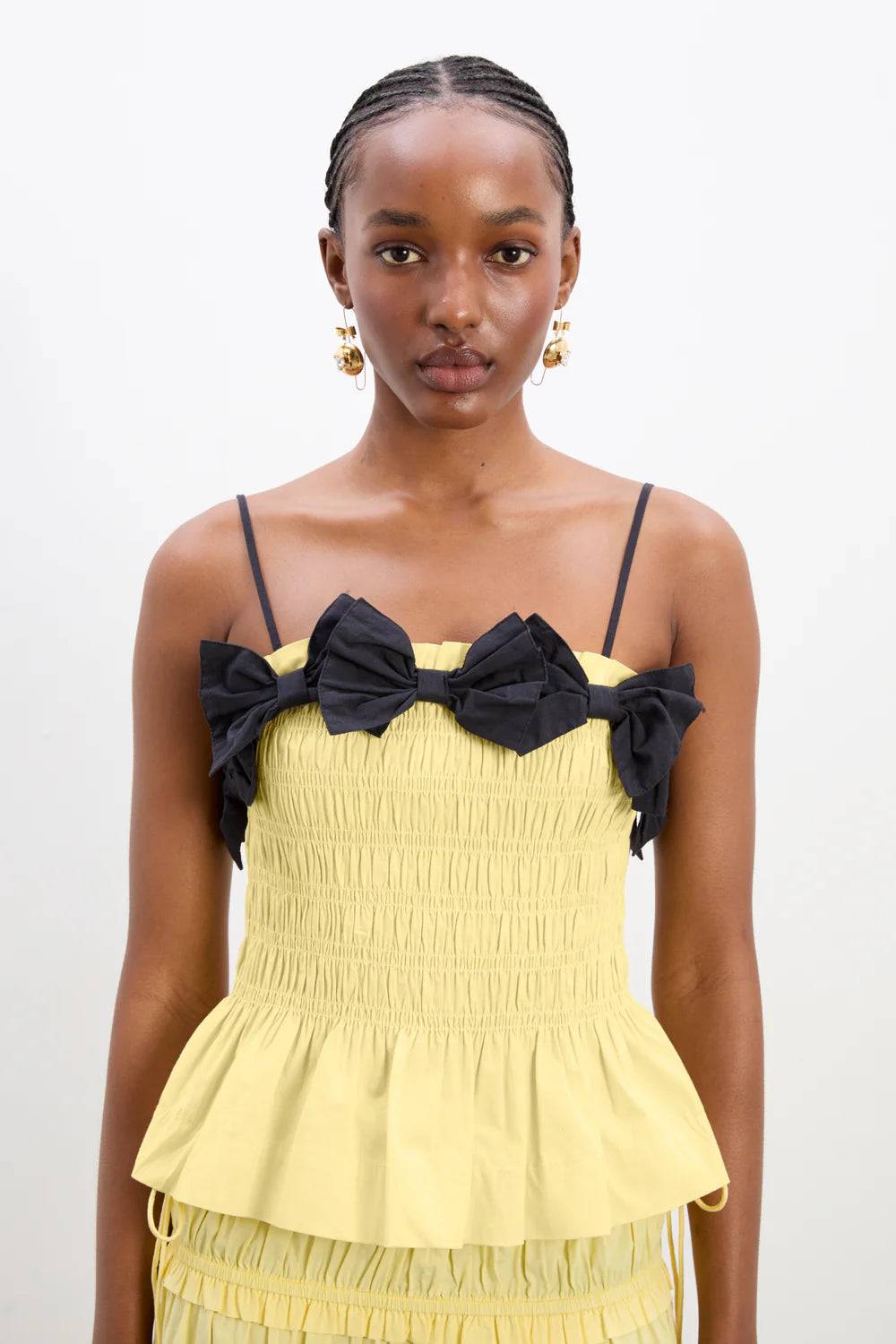 Damson Madder Bea Cami - Butter Yellow & Black