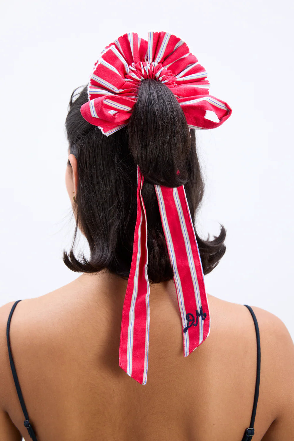 Damson Madder Garter Bun Wrap - Red Stripe