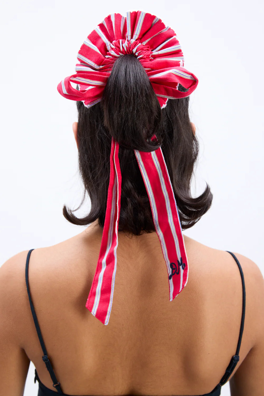 Damson Madder Garter Bun Wrap - Red Stripe