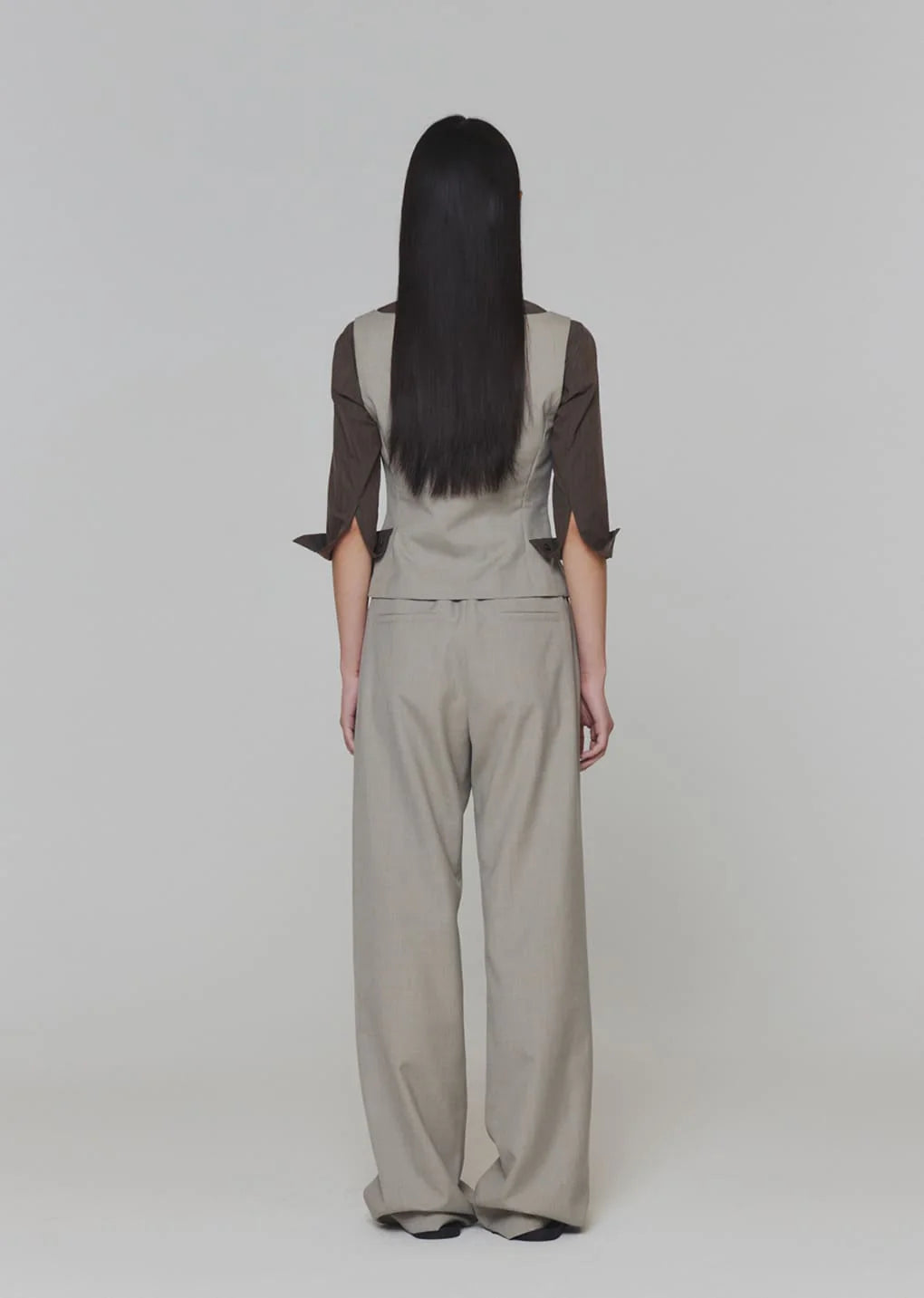 Amomento Wool Banding Pants - Beige