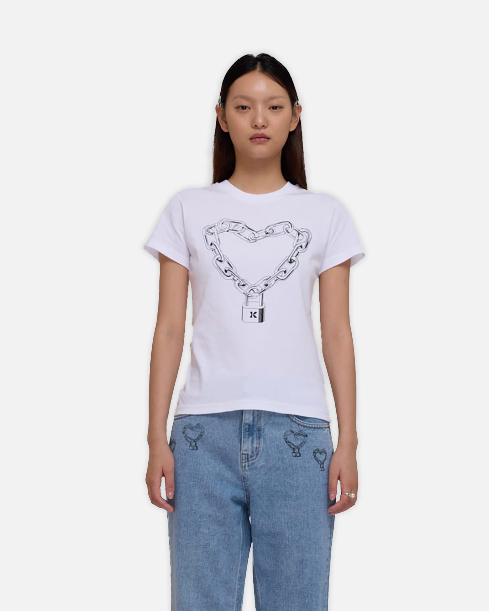 KIMHEKIM K CHAIN PRINTED SLIM FIT T-SHIRT