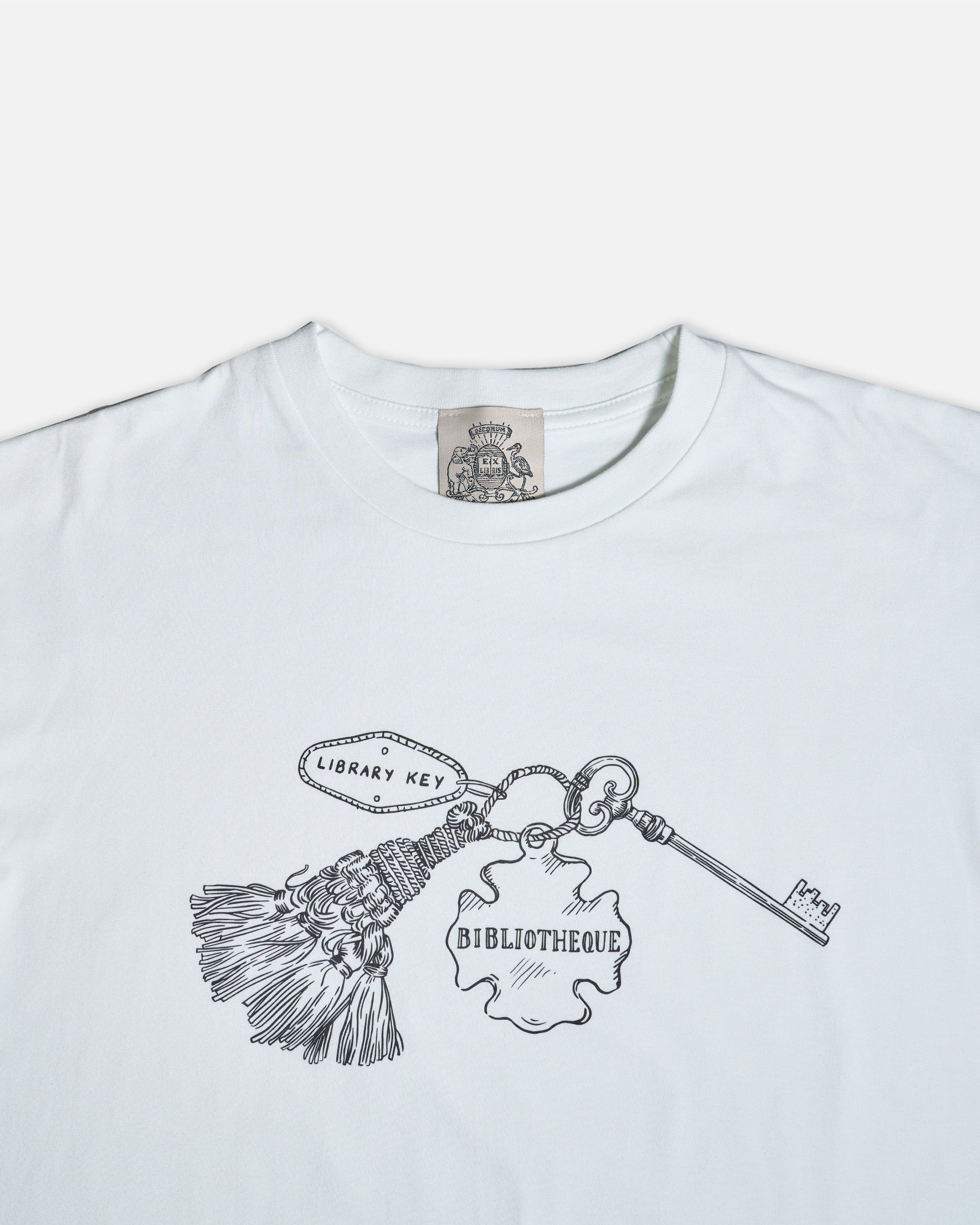 Decorum Bibliotheque’s Library key Exlibris T-shirt